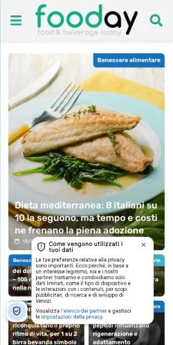 Anteprima del sito Fooday, media di Italia per articoli sponsorizzati