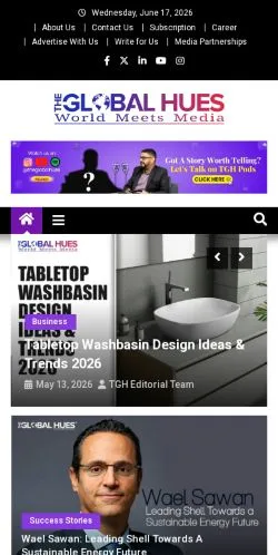 Anteprima del sito The Global Hues, media di Stati Uniti per articoli sponsorizzati