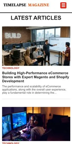 Anteprima del sito Time Lapse Magazine, media di Stati Uniti per articoli sponsorizzati
