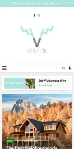 Podgląd witryny Venison Magazine -, medium z kraju Stany Zjednoczone do artykułów sponsorowanych