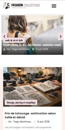 Anteprima del sito Fashion Collection, media di Francia per articoli sponsorizzati