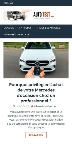 Vorschau der Website Auto Test, Medium aus Belgien für gesponserte Artikel