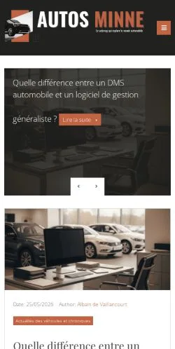 Podgląd witryny Autos Minne, medium z kraju Belgia do artykułów sponsorowanych