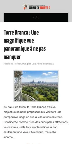 Anteprima del sito Dormir En Roulotte, media di Francia per articoli sponsorizzati