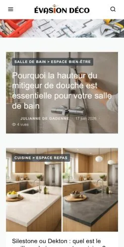 Anteprima del sito Évasion Déco, media di Francia per articoli sponsorizzati