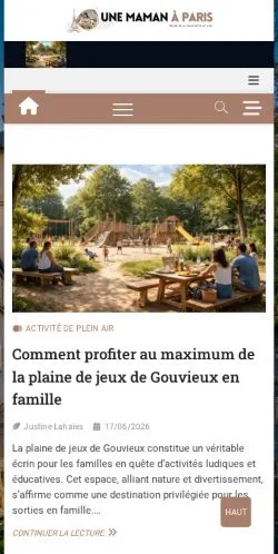 Podgląd witryny Une Maman À Paris, medium z kraju Francja do artykułów sponsorowanych