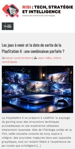 Preview of the Risi Tech Stratégie Et Intelligence website, a media outlet in France for sponsored articles