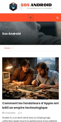 Förhandsvisning av webbplatsen Sos Android, medium i Frankrike för sponsrade artiklar