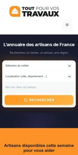 Vista previa del sitio L’annuaire des artisans de France, medio de Francia para artículos patrocinados