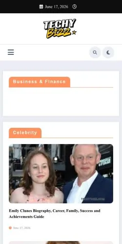Forhåndsvisning av nettstedet Techy Bizz -, medium fra USA for sponsede artikler