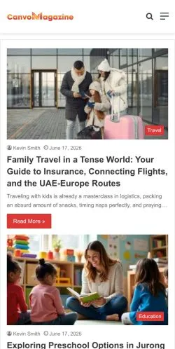 Anteprima del sito Canvo Magazine, media di Stati Uniti per articoli sponsorizzati