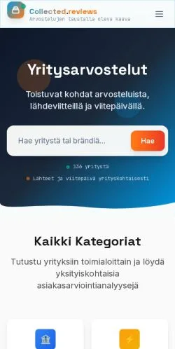 Anteprima del sito Collected Reviews, media di Finlandia per articoli sponsorizzati