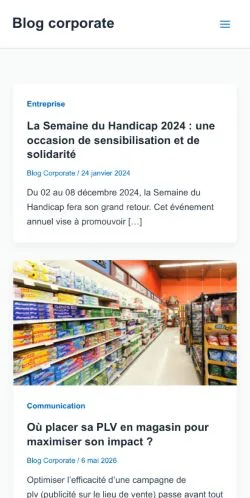 Anteprima del sito Blog Corporate, media di Francia per articoli sponsorizzati