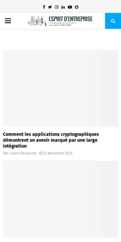 Anteprima del sito Esprit d'Entreprise, media di Francia per articoli sponsorizzati