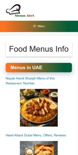 Sponsorlu makaleler için Amerika Birleşik Devletleri medyası Food Menus Info sitesinin önizlemesi