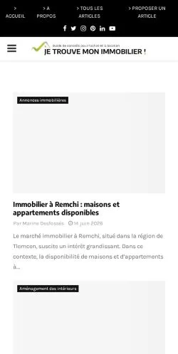 Pré-visualização do site Trouve Immobilier, meio de França para artigos patrocinados