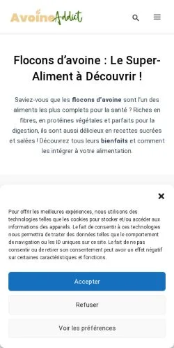 Anteprima del sito Avoine Addict, media di Francia per articoli sponsorizzati
