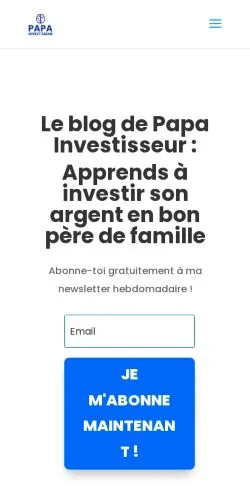 Podgląd witryny Papa Investisseur, medium z kraju Francja do artykułów sponsorowanych