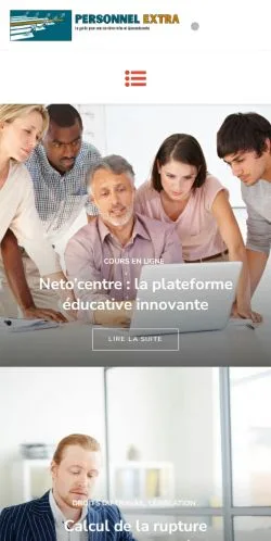 Anteprima del sito Personnel Extra, media di Francia per articoli sponsorizzati
