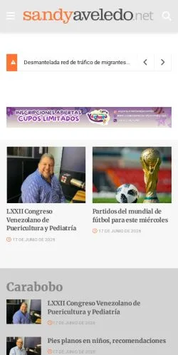 Anteprima del sito Sandy Aveledo, media di Spagna per articoli sponsorizzati
