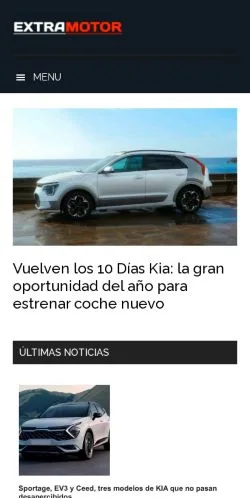 Forhåndsvisning av nettstedet Extramotor, medium fra Spania for sponsede artikler