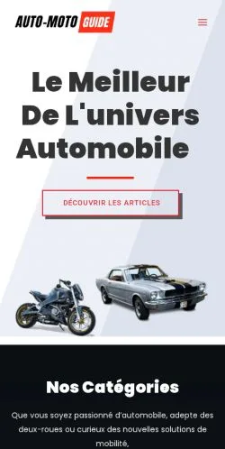 Podgląd witryny Auto Moto Guide, medium z kraju Francja do artykułów sponsorowanych