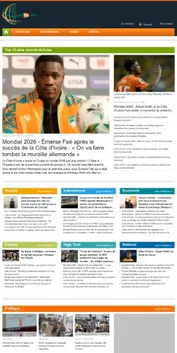 Anteprima del sito Ivoirtv, media di Francia per articoli sponsorizzati