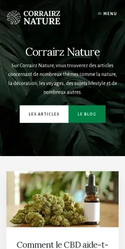 Vista previa del sitio Corrairz Nature, medio de Francia para artículos patrocinados