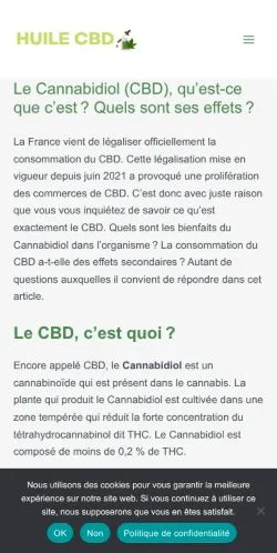 Podgląd witryny Quelle Huile CBD, medium z kraju Francja do artykułów sponsorowanych