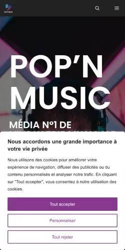 Anteprima del sito Pop'n Music, media di Francia per articoli sponsorizzati