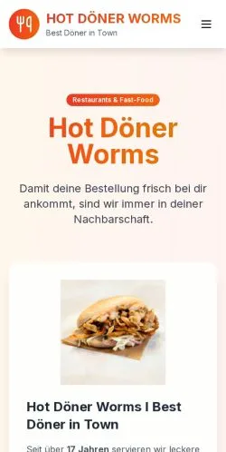 Anteprima del sito Hot Döner Worms, media di Germania per articoli sponsorizzati