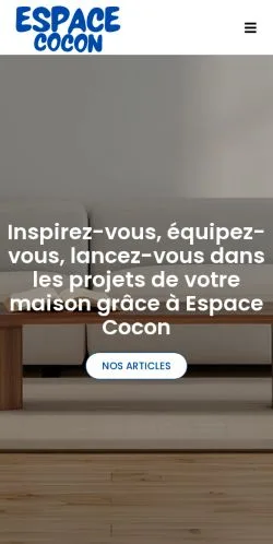 Pré-visualização do site Espace Cocon, meio de França para artigos patrocinados