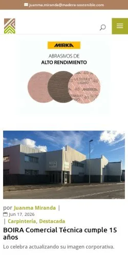 Anteprima del sito Madera Sostenible, media di Spagna per articoli sponsorizzati