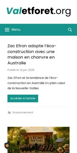 Vista previa del sitio Valetforet, medio de Francia para artículos patrocinados
