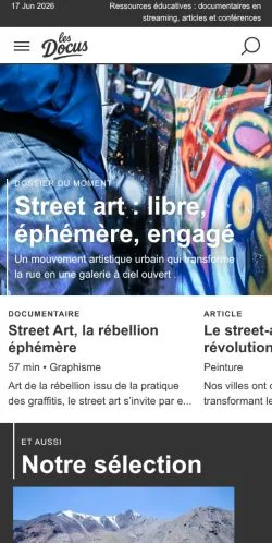 スポンサード記事向けのフランスメディア、Les Docusのサイトプレビュー