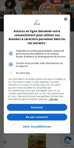 Anteprima del sito Astuces En Ligne, media di Francia per articoli sponsorizzati