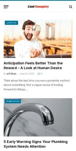 Vorschau der Website Cool Thoughts, Medium aus Indien für gesponserte Artikel
