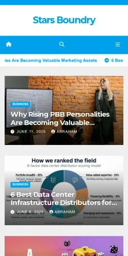 Pré-visualização do site Stars Boundry -, meio de Estados Unidos para artigos patrocinados