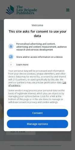 Anteprima del sito The Law Brigade, media di Stati Uniti per articoli sponsorizzati