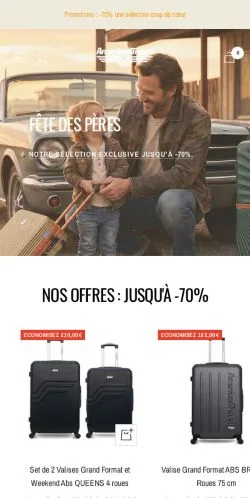 Podgląd witryny American Travel, medium z kraju Francja do artykułów sponsorowanych