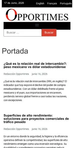 Forhåndsvisning af Opportimes, medie fra Spanien til sponsorerede artikler