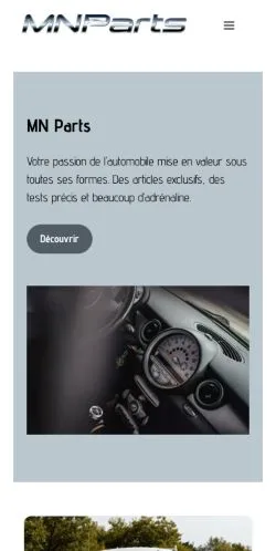 스폰서 기사용 프랑스 매체 MN Parts Austin Mini 사이트 미리보기