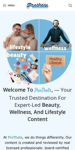 Forhåndsvisning av nettstedet ProThots Beauty Wellness, medium fra USA for sponsede artikler