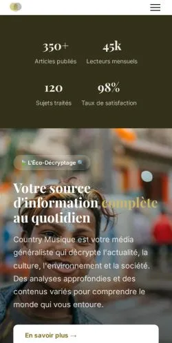 스폰서 기사용 프랑스 매체 Country Musique 사이트 미리보기