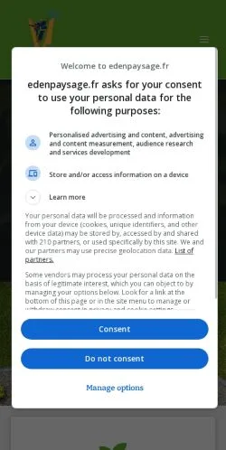 Anteprima del sito Eden Paysage, media di Francia per articoli sponsorizzati