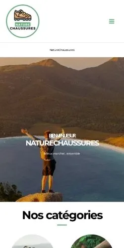 Anteprima del sito NatureChaussures, media di Francia per articoli sponsorizzati