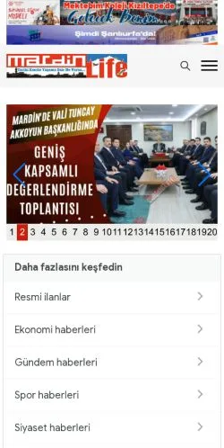 Anteprima del sito Mardin Life, media di Turchia per articoli sponsorizzati