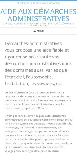 Anteprima del sito Démarches Administratives, media di Francia per articoli sponsorizzati