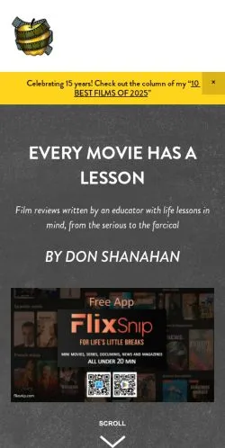 스폰서 기사용 미국 매체 Every Movie Has a Lesson 사이트 미리보기