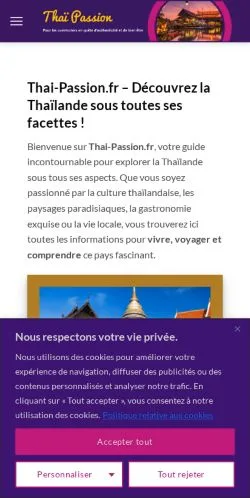 Anteprima del sito Thai-Passion, media di Francia per articoli sponsorizzati